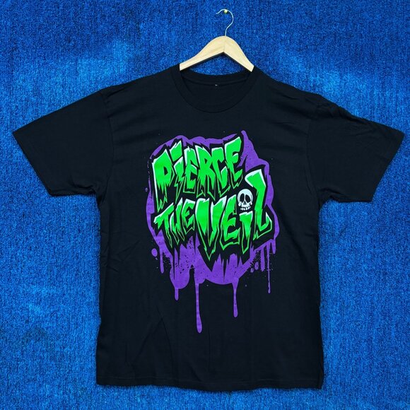 Pierce the Veil Candy Skull Graffiti Spell-Out Band Tee XL - Picture 1 of 4